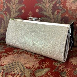 INC International Concepts gold glitter clutch